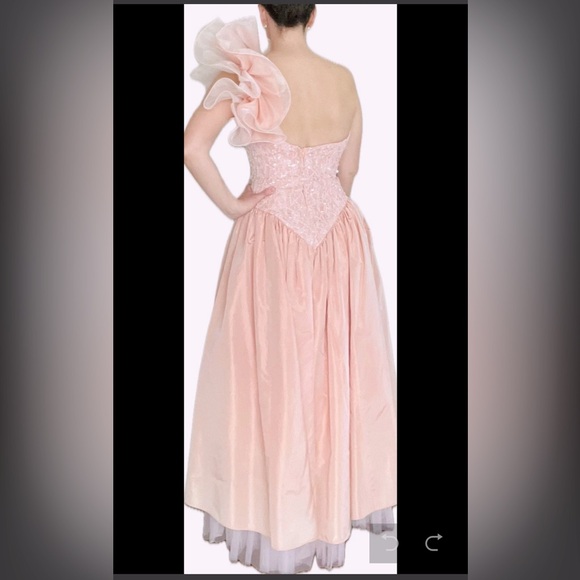 80s vintage prom dress 1980s women’s true vtg extra small Loralie sequins pastel - Picture 3 of 8